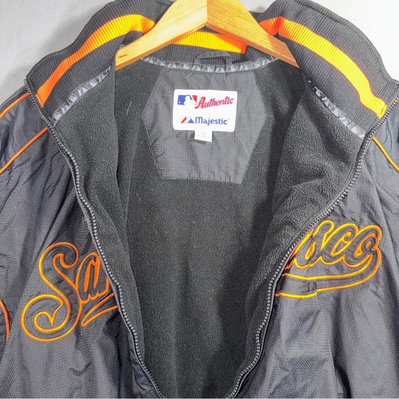 San Francisco Giants Jacket Mens Large Black MLB Baseball Majestic Authentic - Picture 4 of 9
